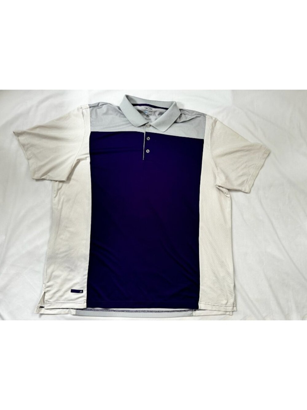 Adidas Polo Shirt Men Short Sleeve White Blue Size  2XL